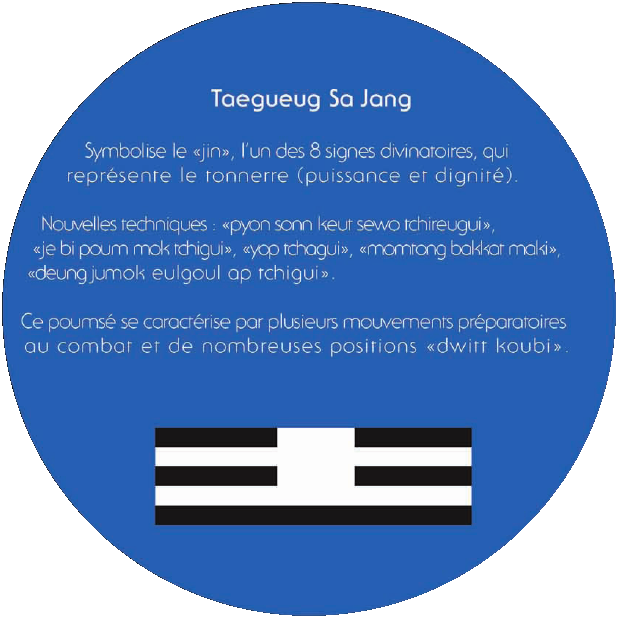 Taegueug Sa Jang : explication du poomsae