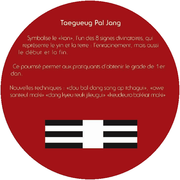 Taegueug Pal Jang : explication du poomsae